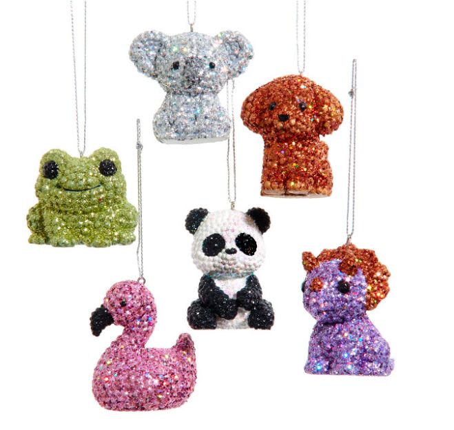 Bedazzled Animal Ornaments, EACH