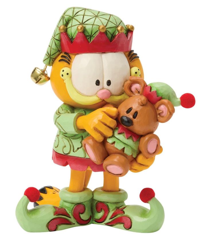 Garfield and Pooky in Elf Costumes
