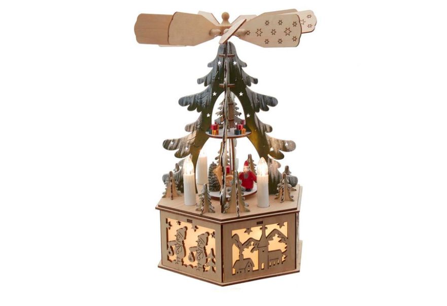 Battery Operated Musical LED Christmas Tree Windmill Scene
