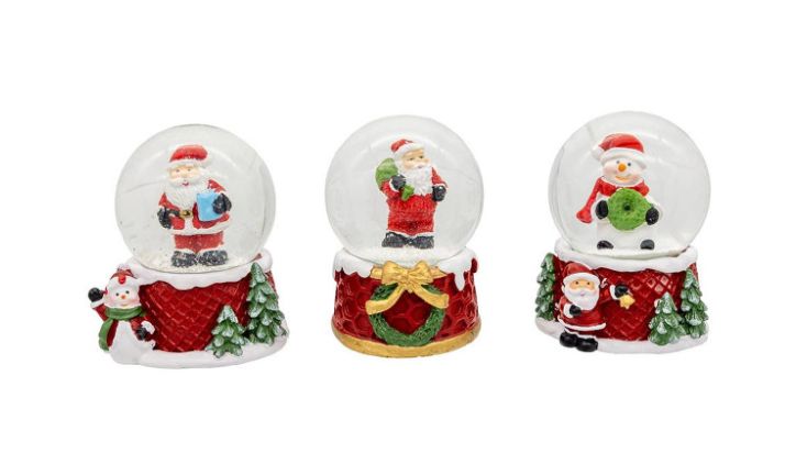 45MM Santa &amp; Snowman Water Globes, EACH