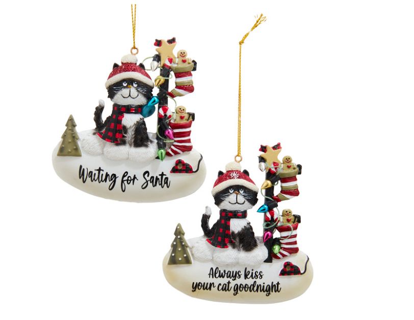 Cat With Sayings Ornaments, EACH