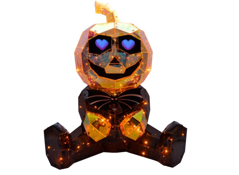 17.7" Lighted Magical Iridescence Pumpkin Man With LCD Eyes