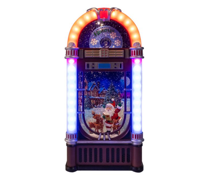 13" USB Musical LED Juke Box With Santa Table Piece