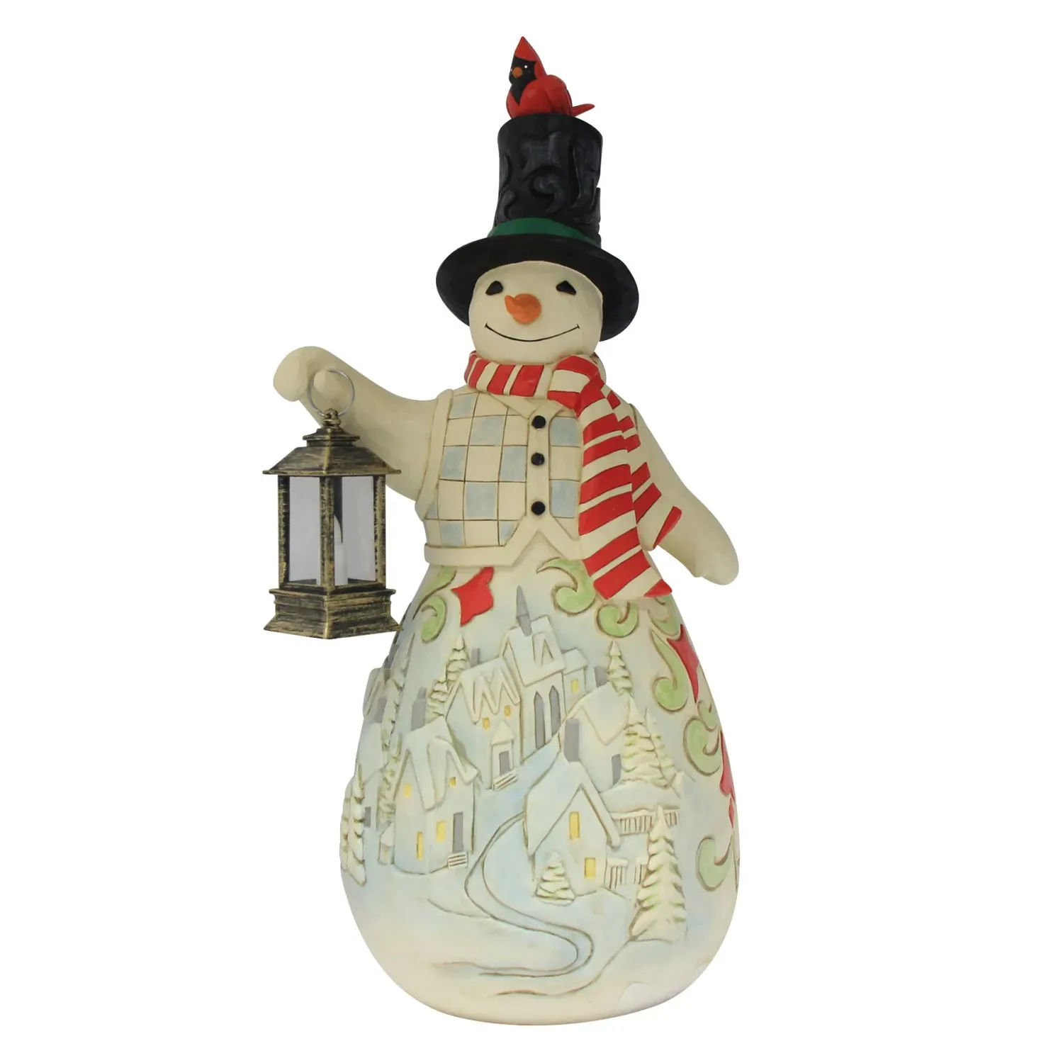 Snowman LED Candle Lantern Statue