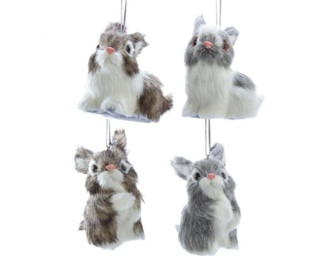 Plush Bunny Ornaments, EACH