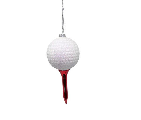 Golf Ball With Tee Ornament