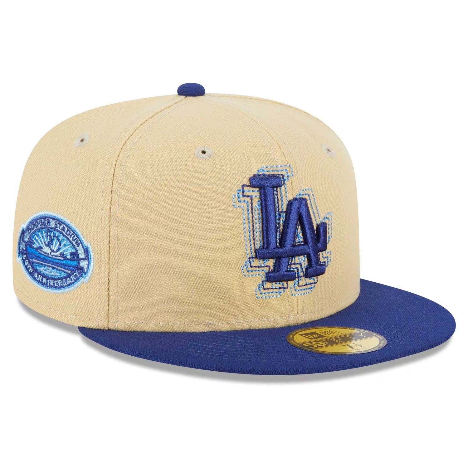 LOS ANGELES DODGERS MLB 59FIFTY BEIGE/BLEU MARIN ILLUSION
