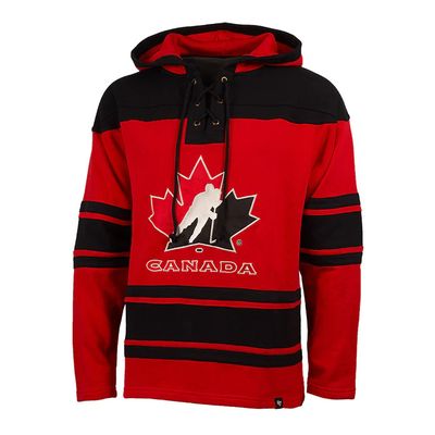 CANADA HOODIE LACE-UP ROUGE/NOIR  XLARGE