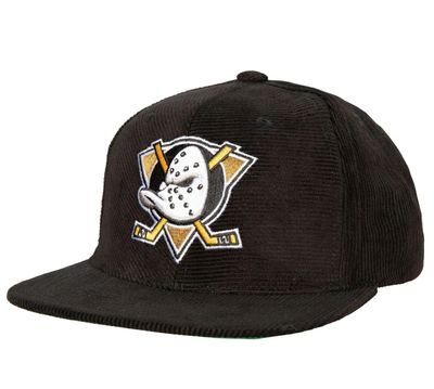 ANAHEIM DUCKS NHL CAP MITCHELL &amp; NESS SNAPBACK BLACK ALL DIRECTIONS
