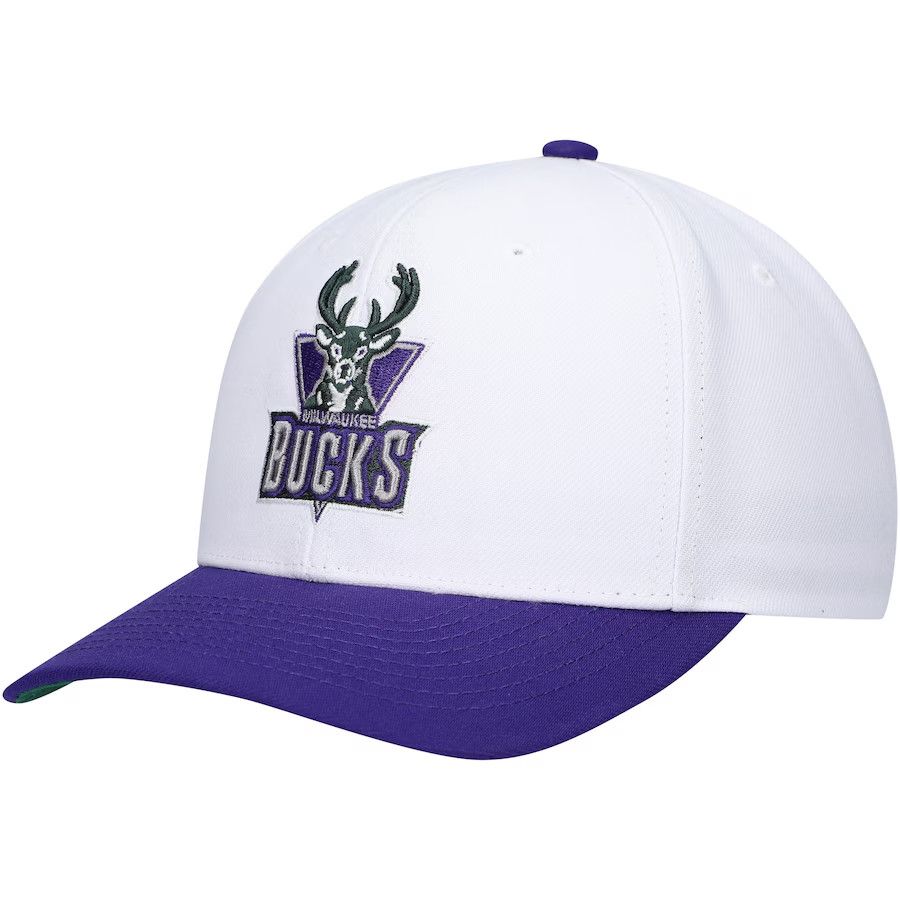MILWAUKEE BUCKS NBA CAP CORE 2 TONE BLANC-MAUVE