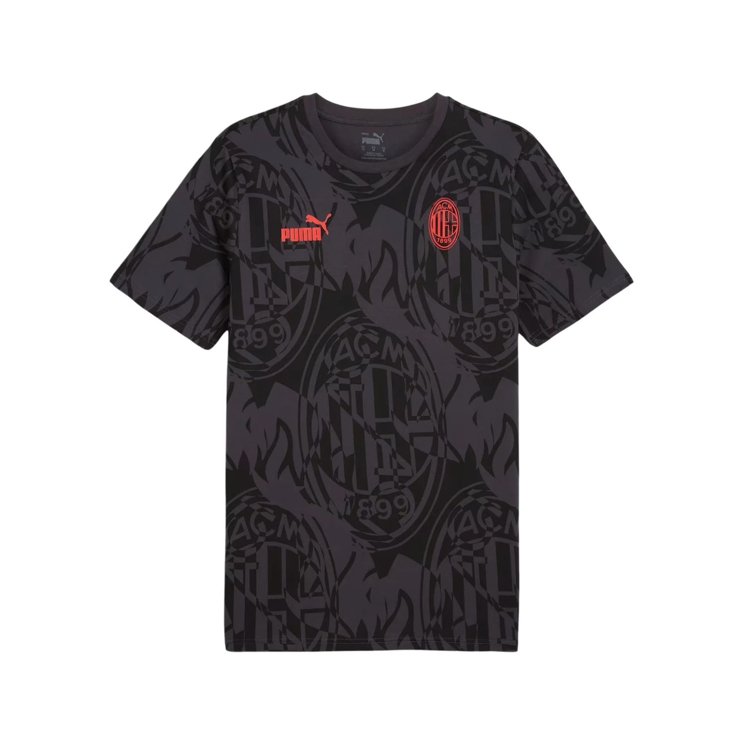 AC MILAN SOCCER T-SHIRT BLACK GRAPHIC