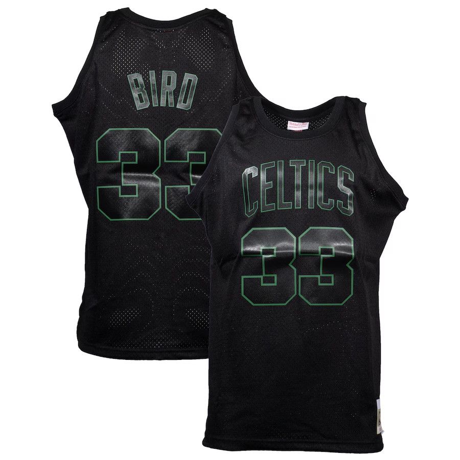 BOSTON CELTICS NBA JERSEY SINWGMAN LARRY BIRD BLACK