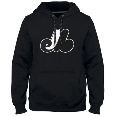 MONTREAL EXPOS MLB EXPRESS HOODIE BLACK LOGO B&amp;W
