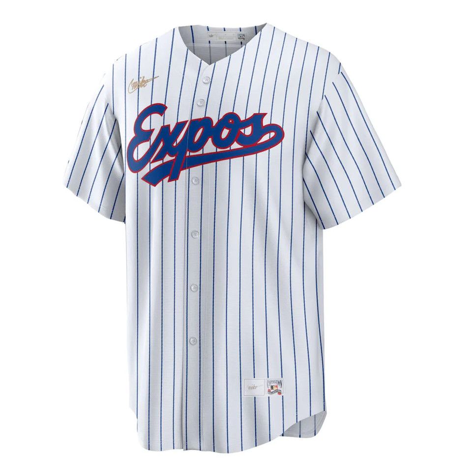 MONTREAL EXPOS MLB JERSEY BLANC PINSTRIP