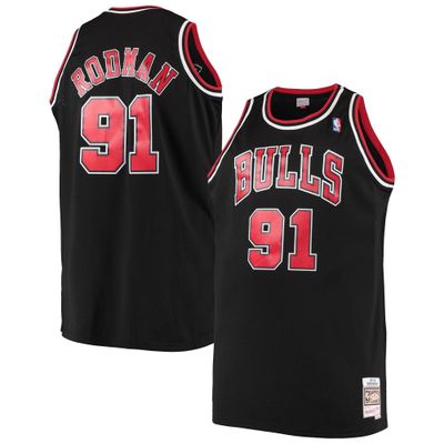 CHICAGO BULLS NBA JERSEY RODMAN SWINGMAN BLACK