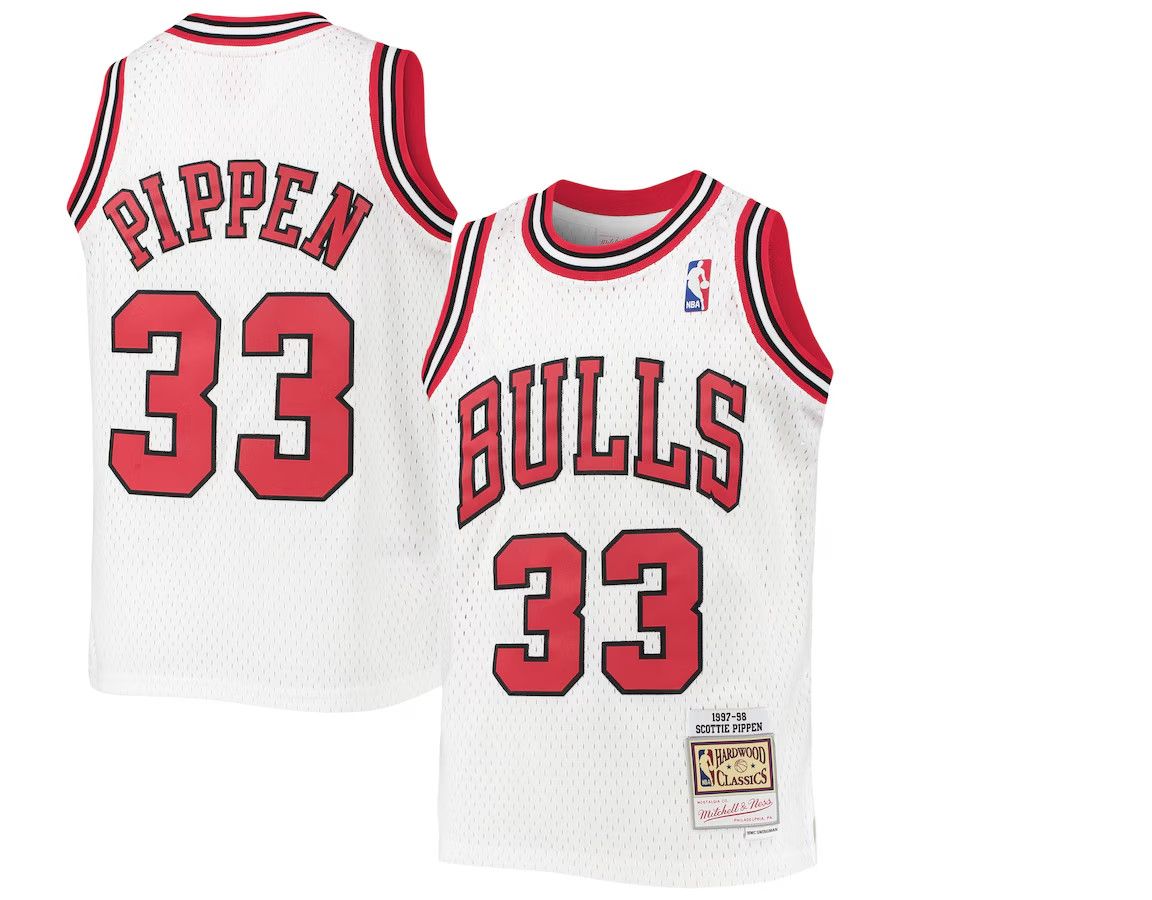 CHICAGO BULLS NBA JERSEY PIPPEN WHITE, Size: S