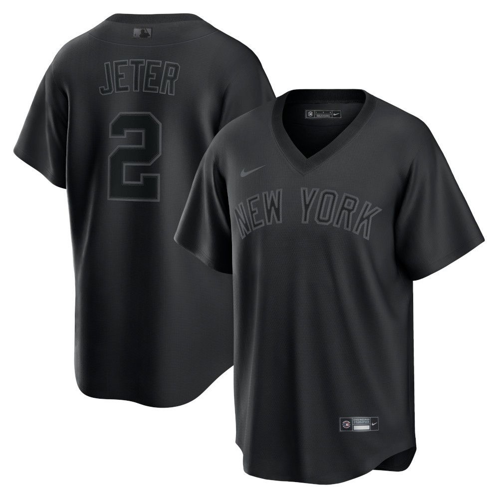 NEW YORK YANKEES MLB JERSEY DEREK JETER  PITCH BLACK FASHION, Size: S