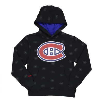 MONTREAL CANADIENS NHL HOODIE BLACK MICHELL &amp; NESS YOUTH