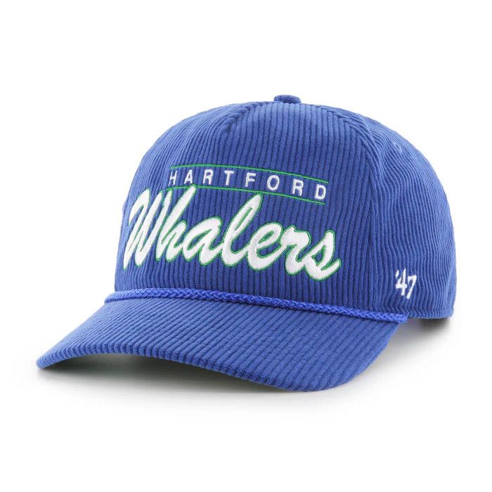 HARTFORD WHALERS NHL CAP 47&#39; HITCH DOUBLE HEADER CORD  ROYAL BLUE