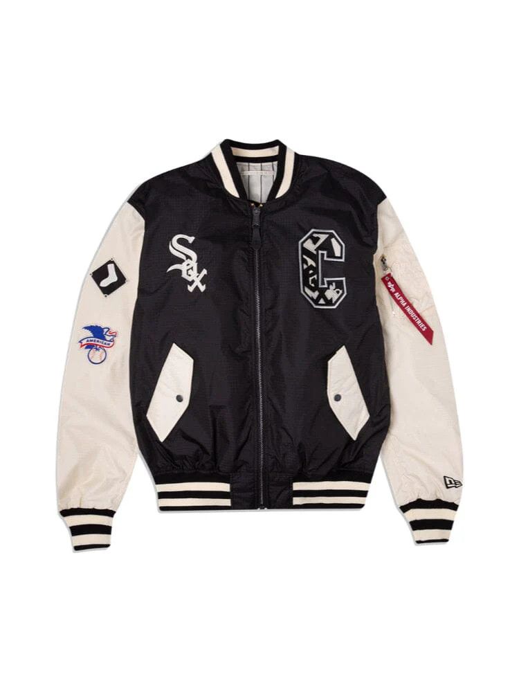 CHICAGO WHITE SOX MLB  BOMBER JACKET ALPHA BLACK -WHITE