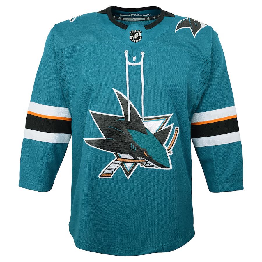SAN JOSE SHARKS NHL JERSEY HOME REPLICA 21/22 TURQUOIS YOUTH, Size: S/M