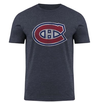 MONTREAL CANADIENS NHL TSHIRT DISTRESSED LOGO NAVY BLUE