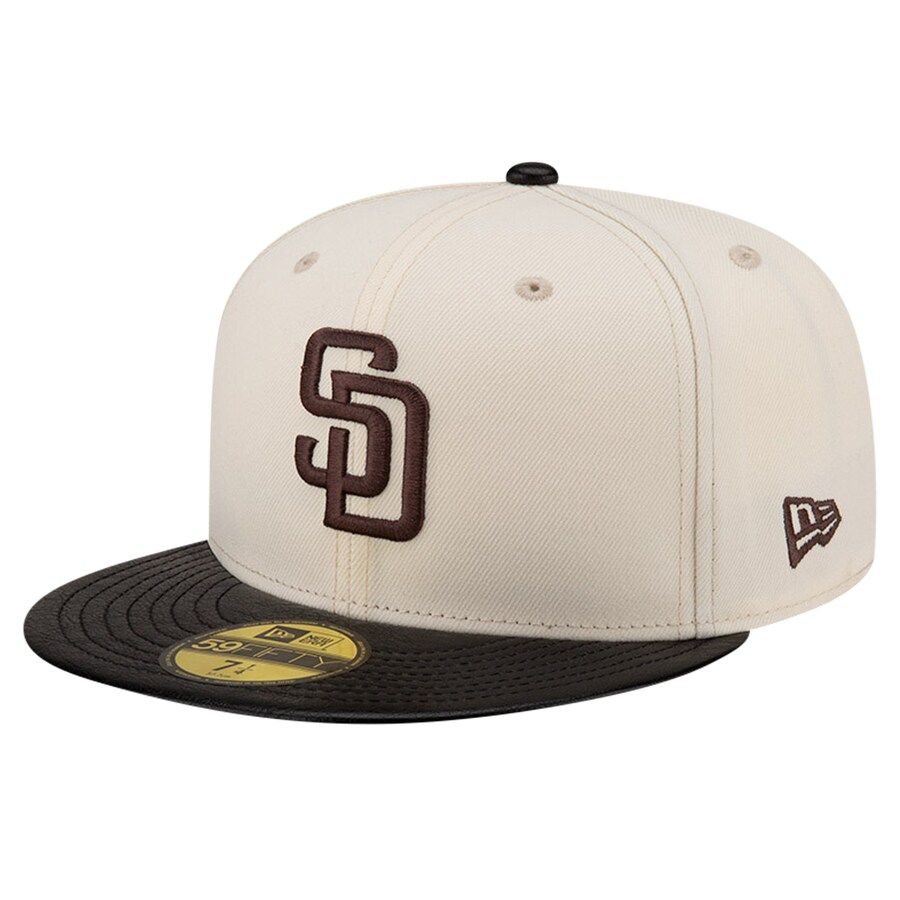 SAN DIEGO PADRES MLB CAP 59FIFTY WHITE BLACK CUIR