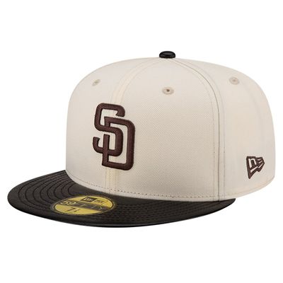 SAN DIEGO PADRES MLB CAP 59FIFTY WHITE BLACK CUIR