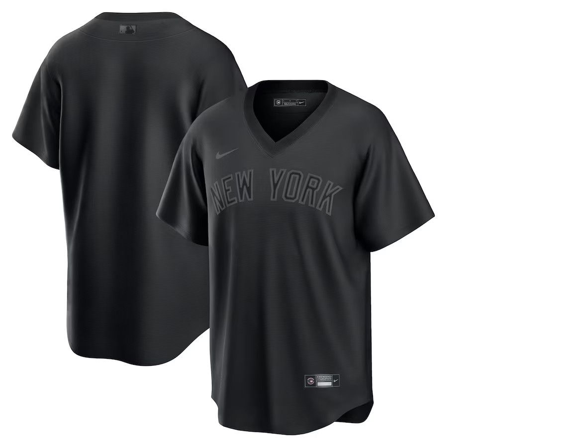 NEW YORK YANKEES MLB JERSEY PITCH BLACK FASHION NIKE, Size: S