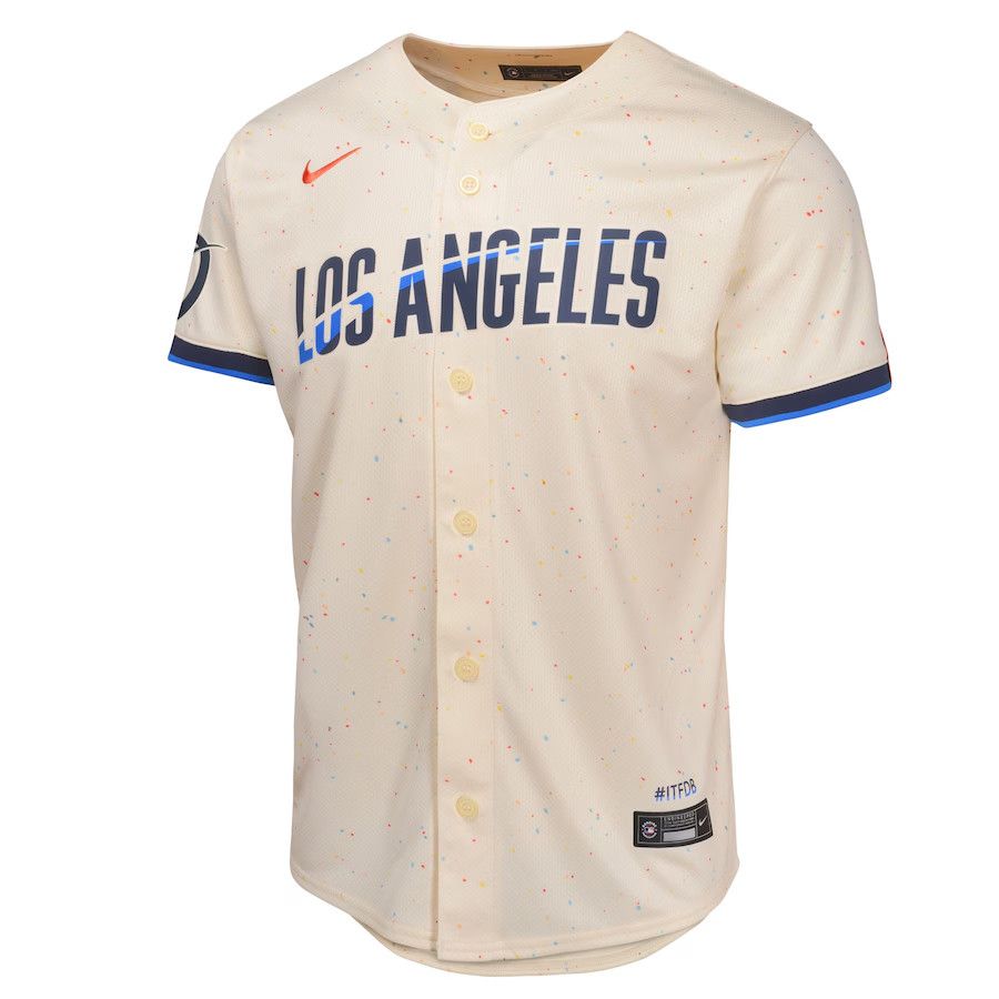 LOS ANGELES DODGERS MLB JERSEY CREAM ARTSY 2024, Size: S