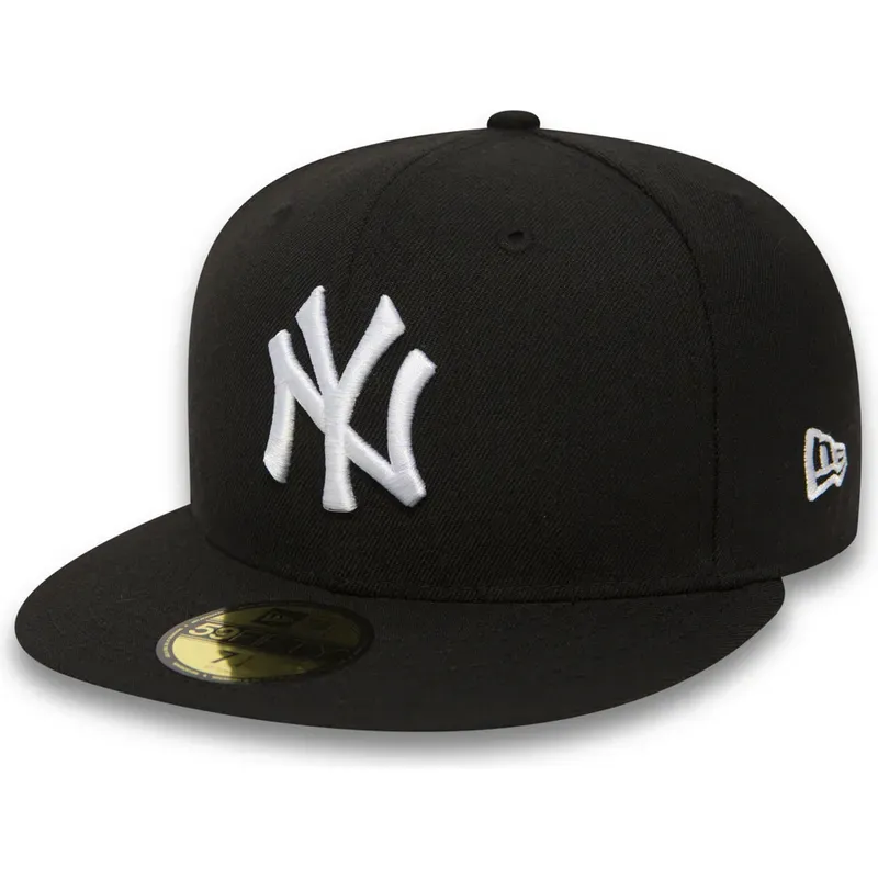 NEW YORK YANKEES MLB CAP 59FIFTY BLACK LOGO WHITE