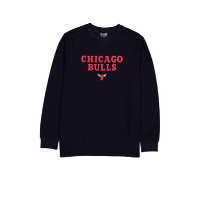CHICAGO BULLS NBA LONG SLEEVE SPORT NIGHT SHIRT BLACK