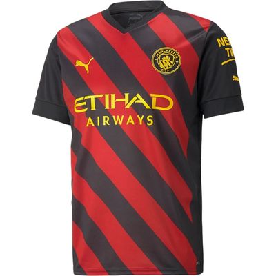 MANCHESTER CITY SOCCER JERSEY REPLICA AWAY 22/23 RED/BLACK