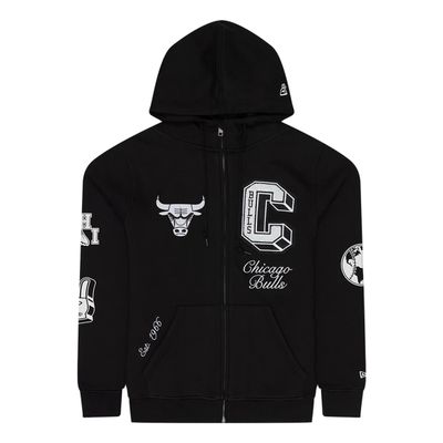 CHICAGO BULLS NBA HOODIE FULL ZIP BLACK
