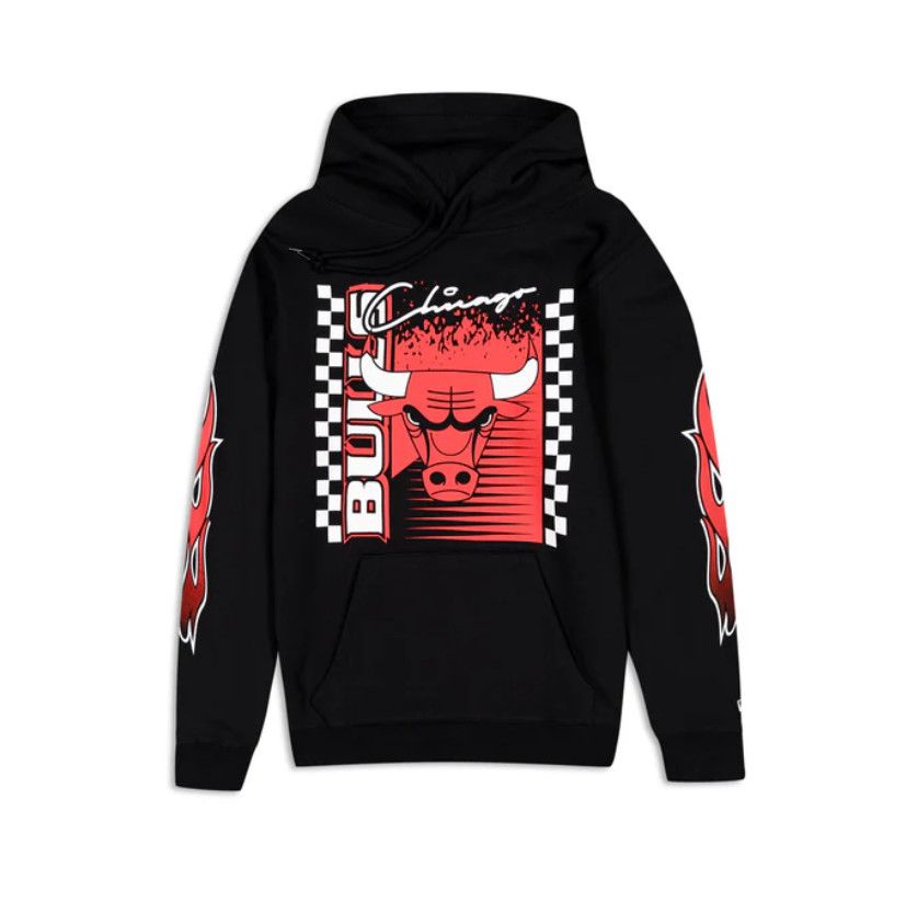 CHICAGO BULLS  NBA HOODIE  RALLY DRIVE NASCAR BLACK