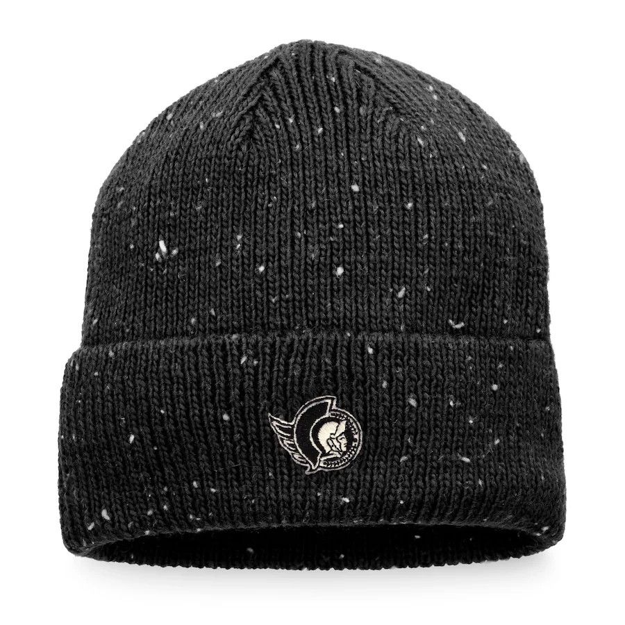 OTTAWA SENATORS NHL CUFF KNIT HAT AUTHENTIC PRO 2002 DRAFT BLACK