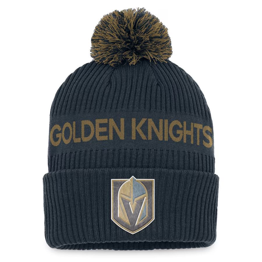 VEGAS GOLDEN KNIGHTS NHL CUFF KNIT WITH POM AUTHENTIC PRO 2022 DRAFT