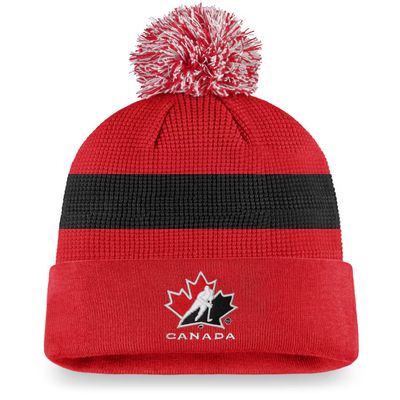 HOCKEY CANADA NHL CUFF KNIT HAT WITH POM RED