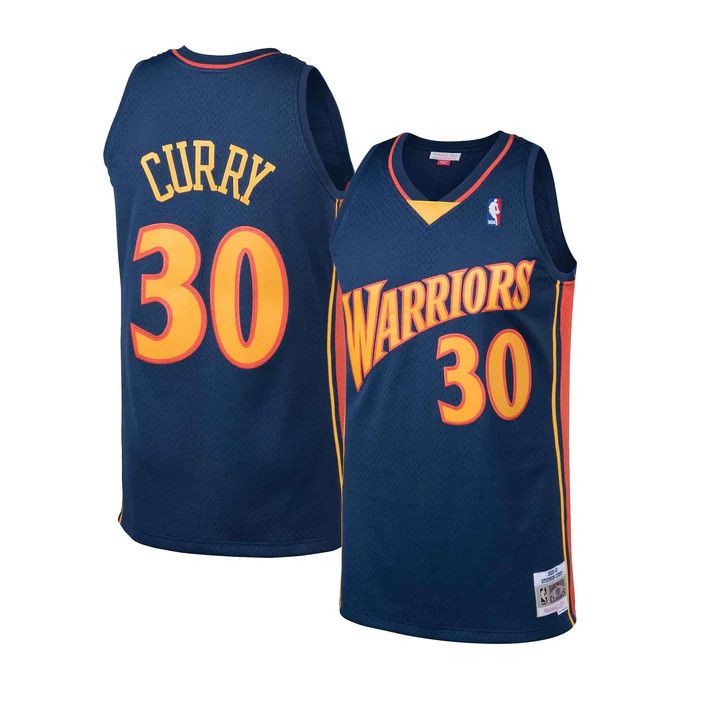 GOLDEN STATE WARRIORS NBA JERSEY SWINGMAN CURRY #30 DARK BLUE
