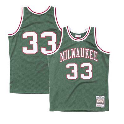 MILWAUKEE BUCKS NBA JERSEY SWINGMAN KAREEM ABDUL-JABBAR #33 GREEN