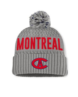 MONTREAL CANADIENS NHL CUFF KNIT HAT WITH POM HERITAGE TILLY GREY