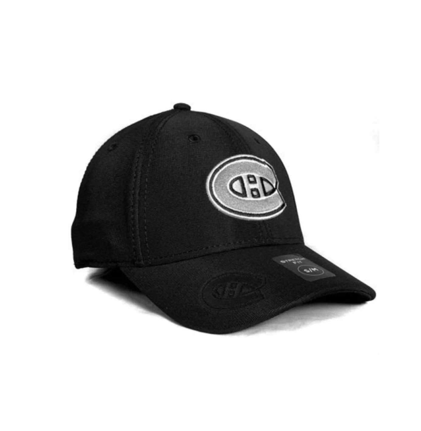 MONTREAL CANADIENS NHL CAP STRETCH FIT E-BOSS PLATINUM BLACK
