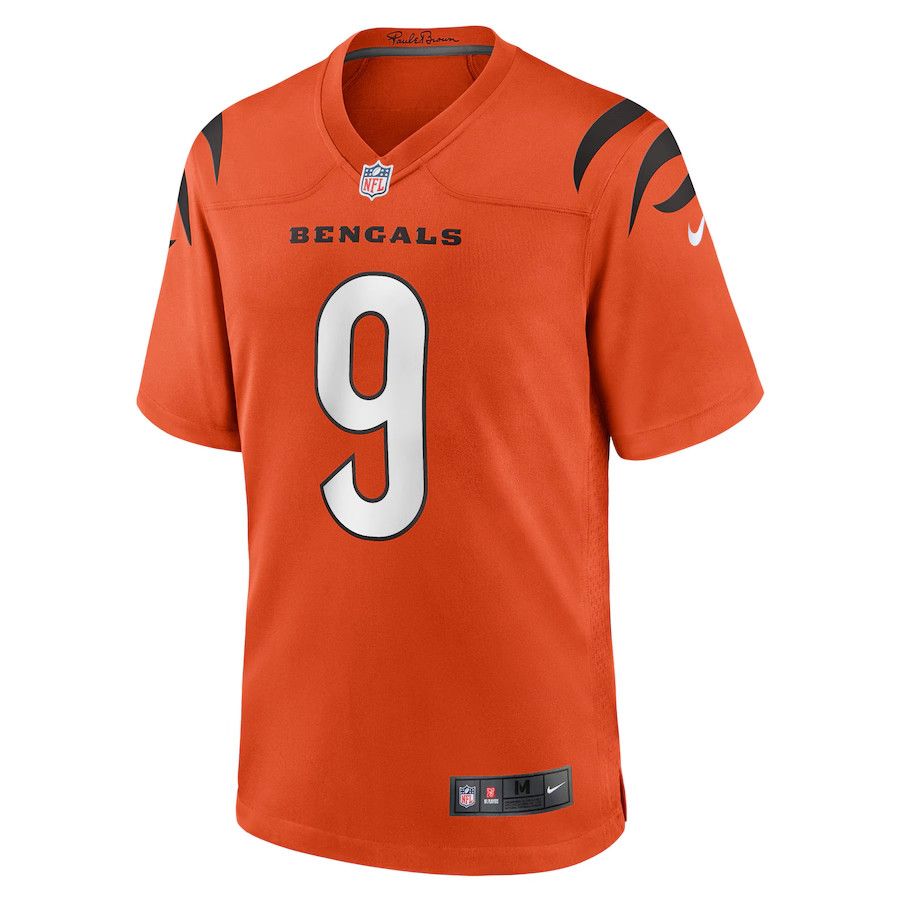 CINCINNATI BENGALS NFL JOE BURROW ALTERNATE GAME JERSEY #9 ORANGE