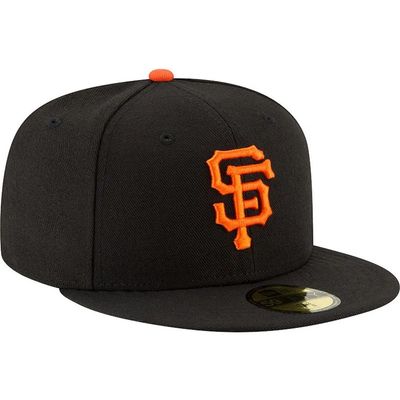 SAN FRANCISCO GIANTS MLB CAP 59FIFTY BLACK LOGO ORANGE