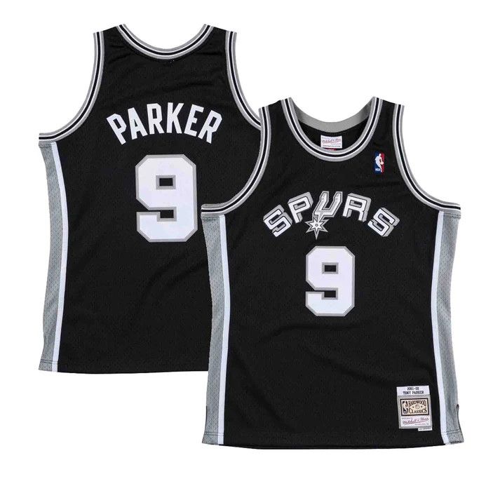 SAN ANTONIO SPURS NBA JERSEY SWINGMAN  TONY PARKER #9 BLACK