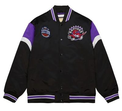 Toronto Raptors NBA Heavyweight Satin Full Snap Jacket Toronto Raptors NBA Heavyweight Satin Full Snap Jacket