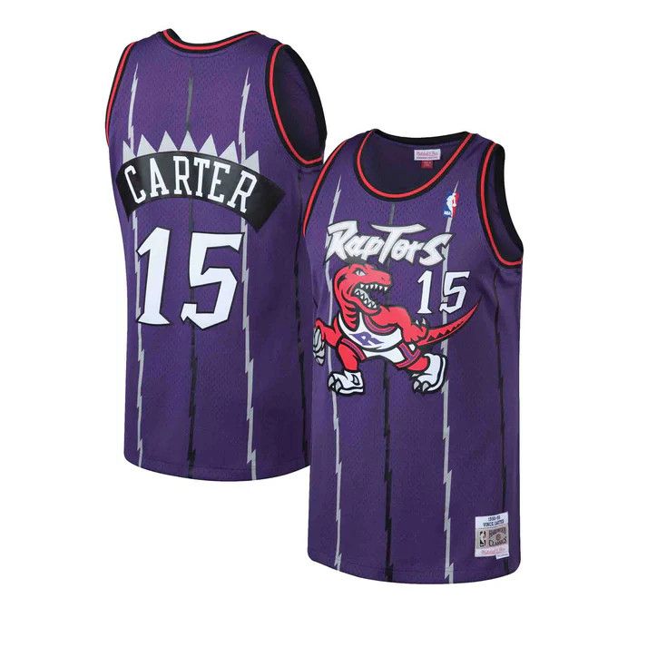 TORONTO RAPTORS NBA JERSEY SWINGMAN VINCE CARTER #15 PURPLE