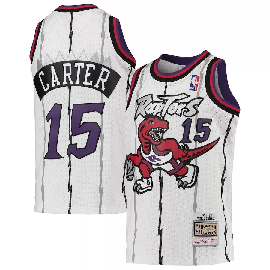 TORONTO RAPTORS  NBA JERSEY SWINGMAN  JUNIOR CARTER #15 WHITE