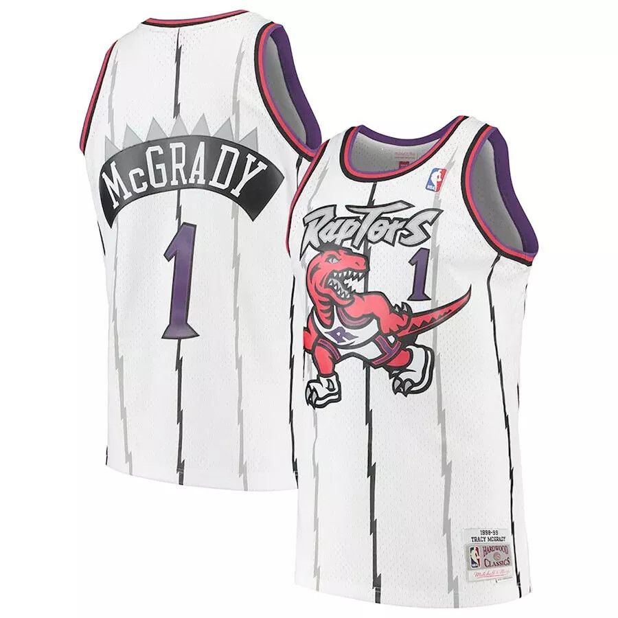 TORONTO RAPTORS NBA JERSEY SWINGMAN JUNIOR McGRADY #1 WHITE