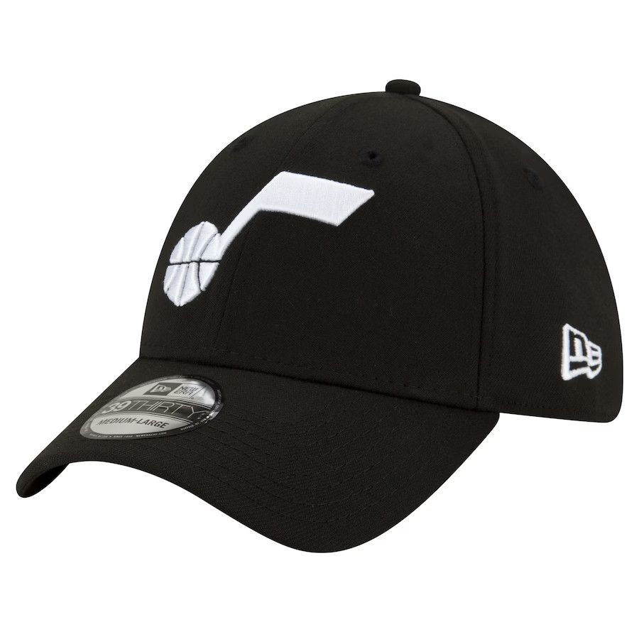UTAH JAZZ NBA CAP 39THIRTY FITTED BLACK, Size: S/M